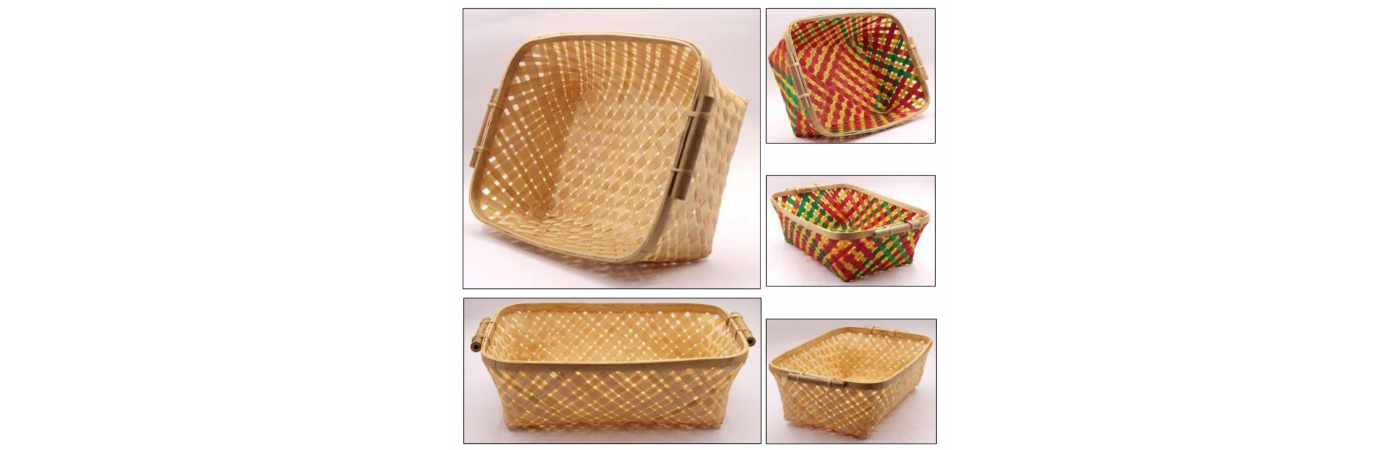 Bamboo Rectangle Basket with Handle